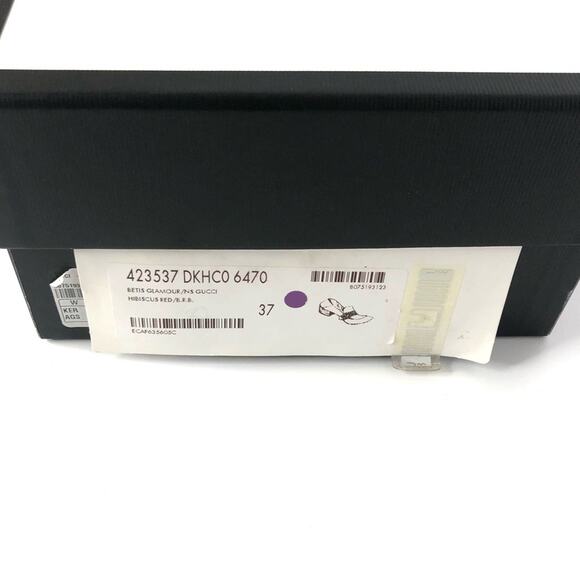 Gucci Peyton Web Stripe Hibiscus Red GG Platform Loafers 37 - Picture 9 of 9